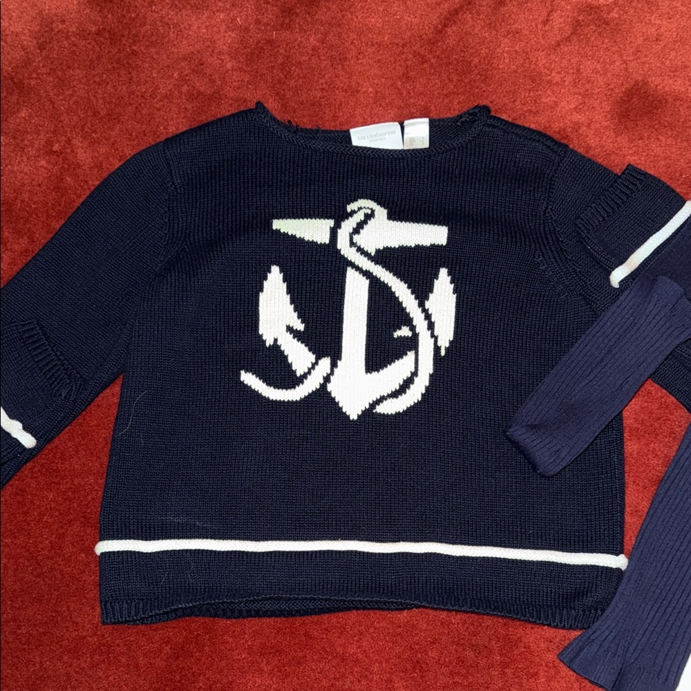 Liz Claiborne Navy & Boston Proper Cream Knit Cardigan Sale 2 for 1 Price - Picture 3 of 6